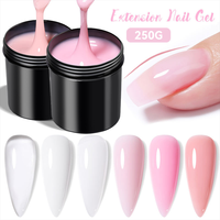 HONEY GIRL 30g/50g/150g Gel UV Dur Sans HEMA pour Construction d'Ongles, Blanc Rose Transparent, Vernis d'Extension, Polygels