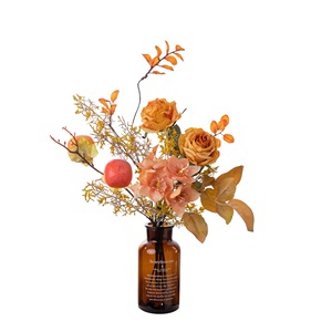 ช่อดอกกุหลาบประดิษฐ์ Mountain Moon ผ้าพลาสติกถักทอ ตกแต่งบ้าน CF02120 - Product Image 5