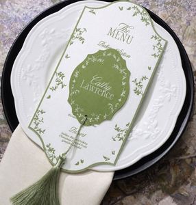 Cartes de menu personnalisées de luxe en feuille d'or pour réception de mariage, impression personnalisée - Product Image 4