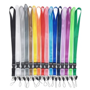 <b>Polyester</b> <b>Lanyard</b> 2Cm Solid Color Buckle Phone Card Holder Id Badge Exhibition With Logo Printing Customizable - Product Image 5