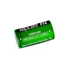 Vapcell F14 INR18350 1400mah 3A ליתיום יון סוללה עבור פנס