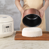 Cuisinière à riz multifonctionnelle électrique portable avec minuterie numérique, revêtement antiadhésif, cuve intérieure en alliage, cuisson rapide, 4L