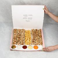 Boîte d'emballage à tiroir personnalisée pour plats à emporter de boulangerie arabe, avec séparateur, pour Manakish, Chips, Mini Falafel, Tahini, Fattah, Feteer et autres snacks