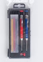 Ensemble de crayons de charpentier en alliage d'aluminium, marqueur pour trous profonds et taille-crayon de construction pour le travail du bois