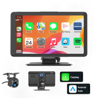 Caméra de tableau de bord universelle portable 7 pouces sans fil CarPlay Android Auto HD double objectif écran tactile GPS Navigation vocale 1 an