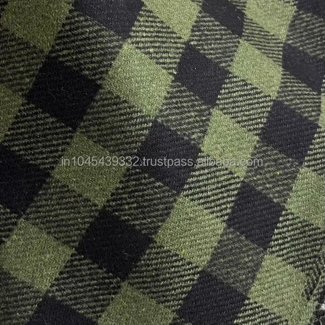 Incrível coleção de tecido de lã pura floresta verde e azul Tweed xadrez feito para blazer grande variedade de tecido de lã