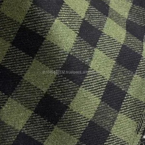 Incroyable collection de tissu en laine pure Tweed vert forêt et bleu Tissu à carreaux pour blazer Grande variété de tissu en laine