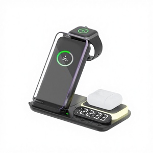 แท่นชาร์จไร้สายแม่เหล็กแบบพับได้อเนกประสงค์ 6-in-1 พร้อมนาฬิกาปลุก ชาร์จเร็ว สำหรับ <span class=keywords><strong>Samsung</strong></span> <span class=keywords><strong>Galaxy</strong></span> S26 หูฟัง และนาฬิกา - Product Image 1