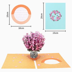 Carte de vœux 3D pop-up en forme de bouquet de tulipes, estampage or rose, cadeau d'anniversaire pour mère, professeur, fête de Thanksgiving - Product Image 5