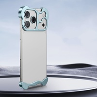 Coque de protection en alliage d'aluminium véritable avec protection des quatre coins pour iPhone 18 17 Pro Max, bordure métallique simple et fine pour téléphones portables