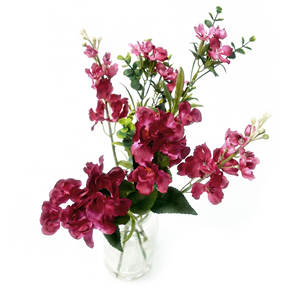 Arrangement de fleurs artificielles réalistes de type <span class=keywords><strong>Sweet</strong></span> <span class=keywords><strong>William</strong></span> dans une bouteille en verre transparent avec eau artificielle, décoration élégante pour la maison, vente en gros - Product Image 2