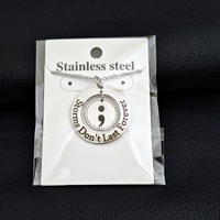 Collier pendentif en acier inoxydable inspirant avec inscription « Les tempêtes ne durent pas éternellement » - Cadeau de sensibilisation à la santé mentale de Semicolon Jewelry