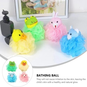 Éponge de bain douce en maille pour enfants, motif animal de dessin animé (canard, grenouille), respectueuse de la peau, jouet de douche pour bébé, vente en gros - Product Image 3