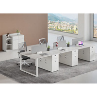 Bureau de travail en bois pour quatre personnes, directement de l'usine, mobilier de bureau moderne pour la maison, montage facile, extensible pour plusieurs personnes