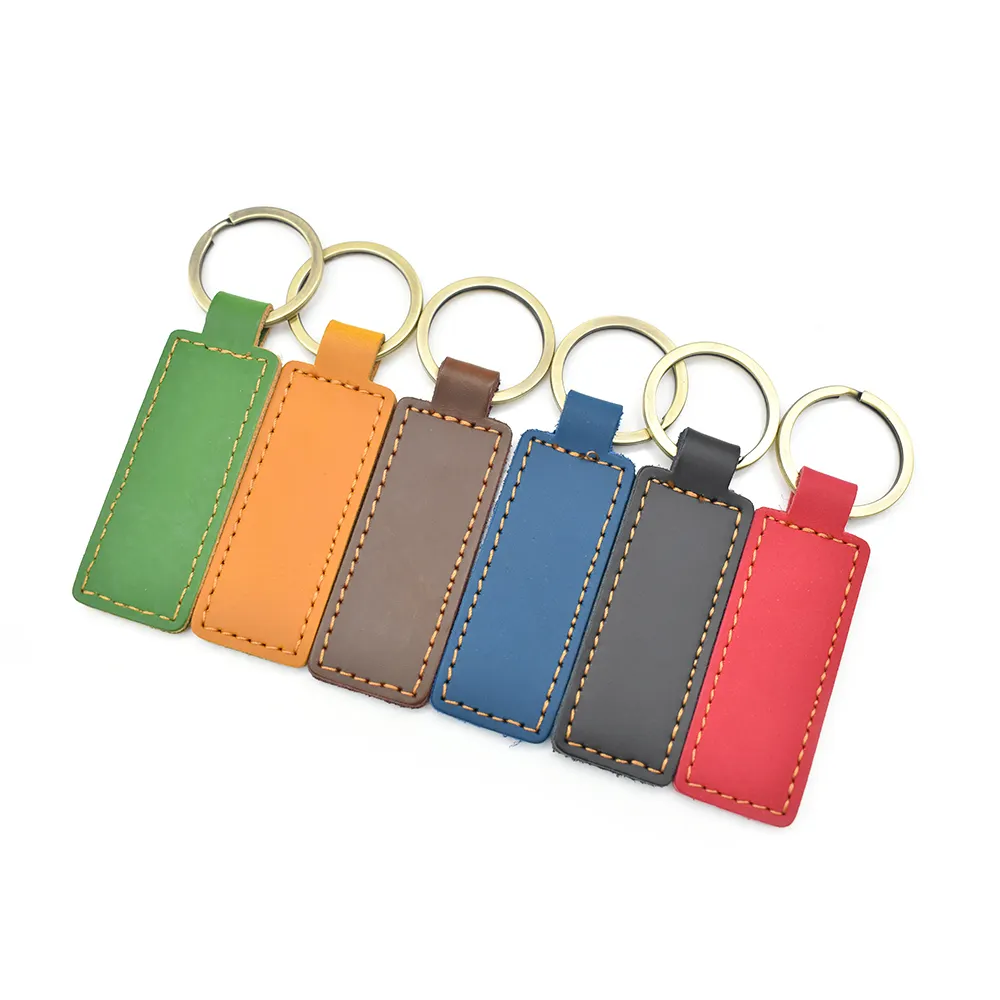Custom Blank Colour Leather Keychain Personalized KeyRing Luxury Key Chain Holder