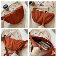 Mode Nylon vente chaude sangle réglable boulette forme sac décontracté croissant demi-lune voyage bandoulière sac à bandoulière pour femmes hommes