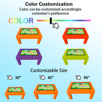 Mesa inteligente táctil de 32 -55 pulgadas, pantalla táctil, Wifi, soporte corto para niños, mesa de medios de enseñanza para jardín de infantes