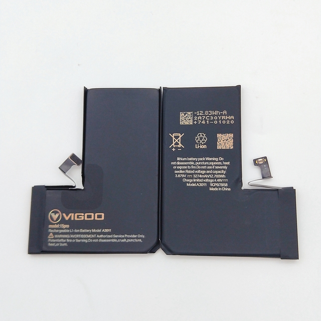High Capacity 3274mAh L-Shape Digital Battery Compatible with Phone 15 Pro Replacement A3011