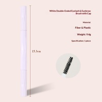 Brosse à mascara double tête en diamant avec capuchon de protection, peigne en acier inoxydable et poils en nylon pour cils et sourcils (vente en gros)