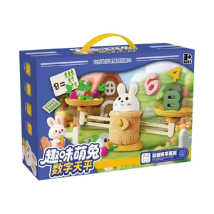 Gioco Educativo di Equilibrio con Coniglietti, Bilancia in Legno con Pesi in Plastica e Contatori a Forma di Frutta per l'Apprendimento della <span class=keywords><strong>Matematica</strong></span> nella Prima Infanzia - Product Image 1