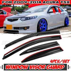 Nouvelles 4x visières de fenêtre latérale de voiture teintées noires, protection contre la pluie et les intempéries pour ACURA TSX 2004-2014 - Product Image 1