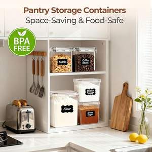 Airtight Food Storage Containers with Lids Dry Food <b>Canisters</b> for Flour <b>Sugar</b> and Cereal - Product Image 2