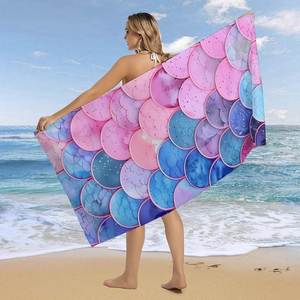 Serviette de plage moderne en microfibre à impression numérique double, grande taille, anti-adhérente, résistante à l'usure et lavable, directement de l'usine - Product Image 2