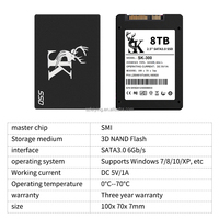 Disque dur SSD interne SATA 3.0 de 2,5 pouces, 8 To, neuf, haute vitesse, compatible avec les ordinateurs de bureau et les ordinateurs portables, directement de l'usine