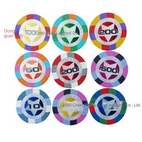 Fichas de Póker de Arcilla Texas Hold'em de 13.5G, Directo de Fábrica, Ficha Tricolor con Bandeja de Arcilla Incluida para Jugadores de Póker