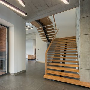 Aas Roestvrijstalen Balk Rechte Trap Mono Stringer Trap Treden Stroken Systeem Interieur Huis Massief Houten Zwevende Trap - Product Image 3