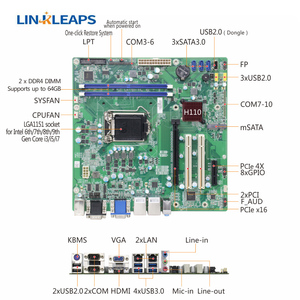 เมนบอร์ดอุตสาหกรรม Linkleaps LGA1151 H110 รองรับซีพียู Core I9 I7 I5 รุ่นที่ 6 ถึง 9  2 PCIe PCI 6 COM ตัวเลือกเสริม 10 14 Linkleaps ในตัว - Product Image 4