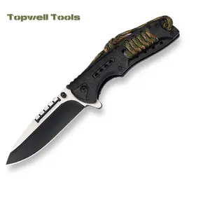 Alta Qualidade Outdoor Folding Knife EDC Self Defense Hunting Pocket Knife Com ABS Plastic Handle