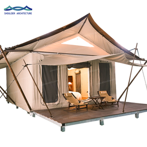 Valley Luxury Hotel Glamping avec salle de bain Structure en acier Tente de camping familiale Lodge Safari imperméable - Product Image 1