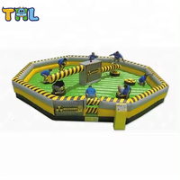 Meilleur parcours gonflable Wipeout, saut interactif mécanique, obstacles rotatifs, jeux de saut, matériau PVC, certifié CE
