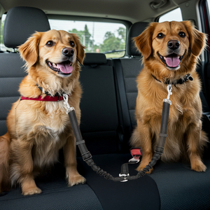 Arnés de seguridad de nailon retráctil ajustable 2 en 1 <span class=keywords><strong>para</strong></span> <span class=keywords><strong>coche</strong></span>, cinturón de seguridad reflectante <span class=keywords><strong>para</strong></span> <span class=keywords><strong>perros</strong></span> y gatos <span class=keywords><strong>para</strong></span> asiento trasero de vehículo - Product Image 6