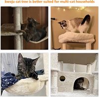 Grand Arbre à Chats de 68 Pouces, Tour Multi-Niveaux, Condo Intérieur avec Coussin Amovible, Poteaux à Griffer en Sisal, Hamac et Grande Plateforme