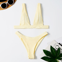 Maillot de bain bikini Lurex uni pour femme, ensemble push-up, style brésilien, tenue de plage d'été, taille XL