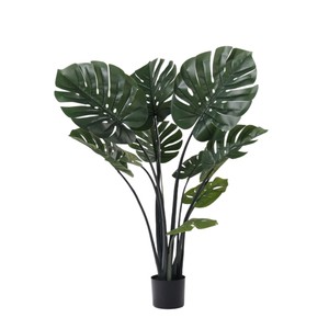 Plante artificielle Monstera Dream Castle dans un pot noir, décoration intérieure, verdure pour la maison, le bureau, le salon - Product Image 4
