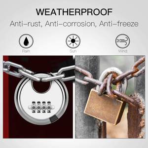 OEMディスクロック 2 3/4インチ 70mm ステンレス鋼 クロムメッキ 同一鍵 シングル/ダブルロック ボールベアリング ディスク型南京錠 - Product Image 5