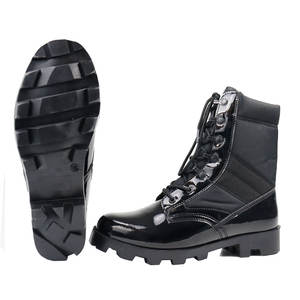 Stivali Tattici SONICE di Alta Qualità con Suola in Gomma Panama, Scarpe da Escursionismo in PU Lucido, Costruzione DMS, Traspiranti, Neri - Product Image 4