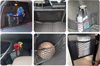 Teng Hui 2 pièces Filet de rangement pour voiture, filet de poche en maille avec adhésif auto-agrippant, ajustement universel, organisateur de coffre de voiture en polyester