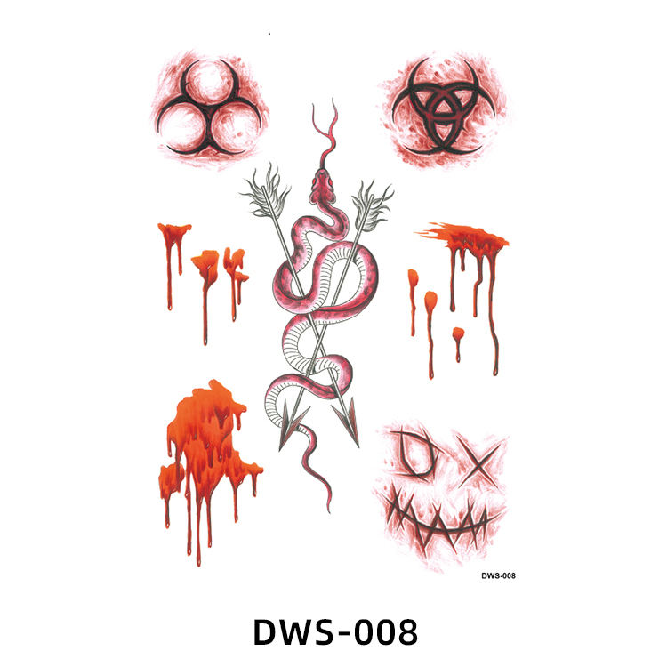 HOWAF Lot De 12 Paires De Tatouages Temporaires D'Halloween Pour Masque