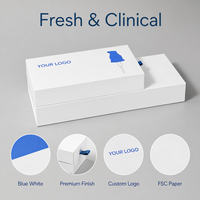 Boîte d'emballage écologique bleue et blanche avec tiroir, logo personnalisé, boîte de capsules nutritionnelles de qualité supérieure, boîte de vitamines et de protéines