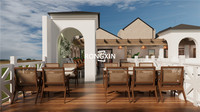 Conception sur mesure de comptoir de bar pour restaurant méditerranéen, menuiseries et armoires de café personnalisées, et équipements de restauration commerciaux