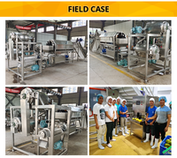 Automatische machine voor het ontpitten van mango's en het maken van pulp, en voor de verwerking van aardbeien, passievruchten, kersen en mango puree/sap.