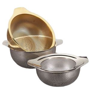 Cesta de drenaje de metal con asa, estilo japonés, de acero inoxidable 201 con filtro microporoso, para lavado de arroz, accesorio de cocina - Product Image 2