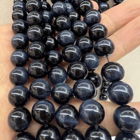 Perles d'agate noire de haute qualité, perles rondes en cristal, fabrication de bijoux, accessoires en pierre naturelle véritable, produits en stock, vente en gros