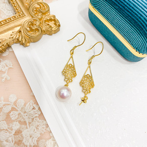 20910 Accessoires de perles DIY Plateau pour boucles d'oreilles en argent S925 avec perles rondes de 7-10 mm Similaire aux bijoux en argent Boucles d'oreilles pendantes tendance - Product Image 2