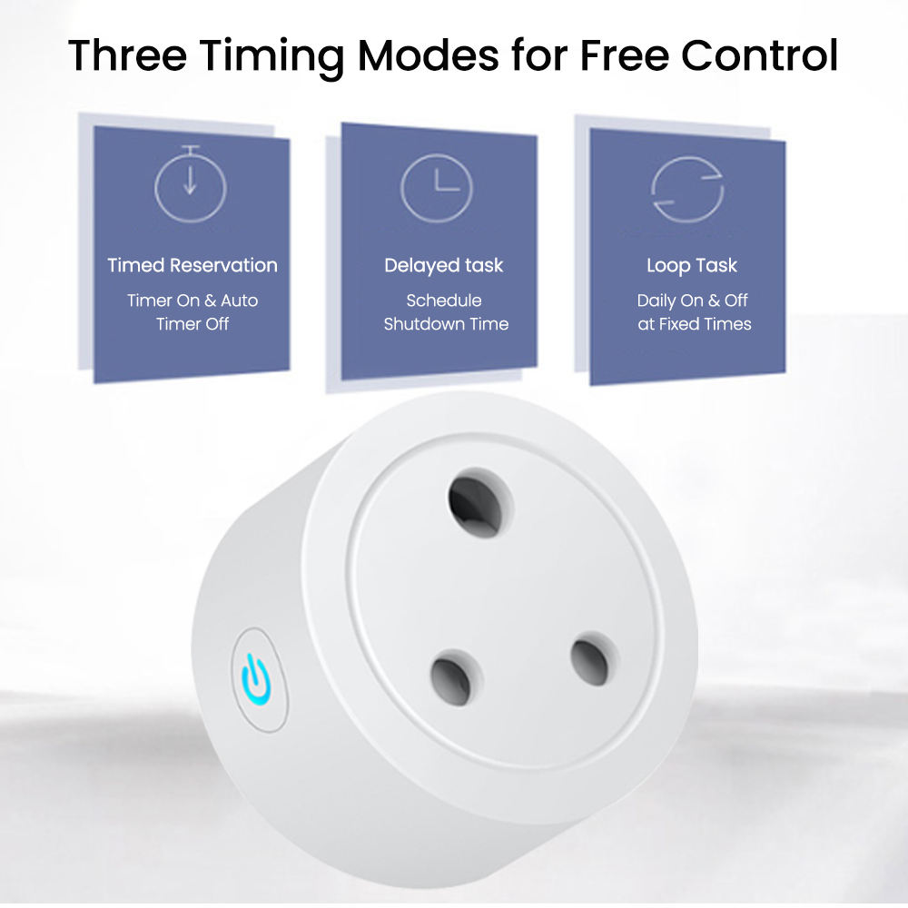 HONPNK Tuya Remote Control Intelligent Socket in Standard WiFi Smart Plug Compatible with Alexa Google Home