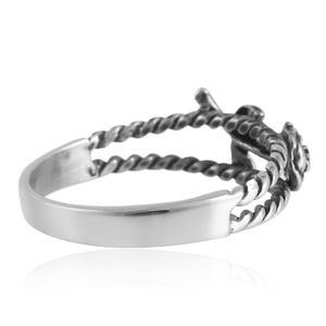 yunnique Titanium Steel Flower <b>Ring</b> Retro Punk Women's Hollow Rose Design 21047 - Product Image 2